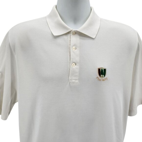 Vintage Polo Golf Ralph Lauren Mens Medium Polo Shirt Pine Valley Ivory Preppy - Picture 2 of 9